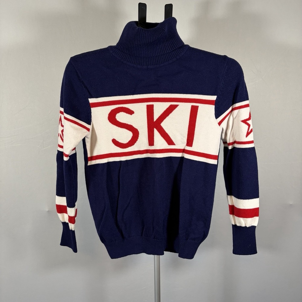 Women's Ski Small?  Turtleneck Sweater Navy Winter Preppy Aspen Unbranded Nordic